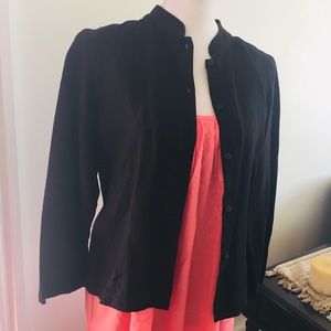 Eileen Fisher black size small linen lined jacket